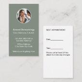 皮膚科医の医療アポイントメントカード垂直 予約カード (正面/裏面)