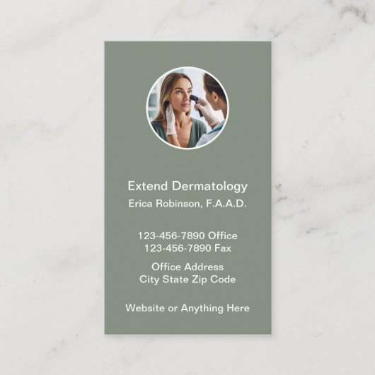 皮膚科医の医療アポイントメントカード垂直 予約カード (正面)