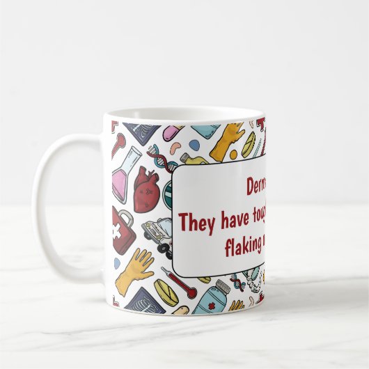 皮膚科医の医療パン医師のパターンの贈り物 コーヒーマグカップ (左)