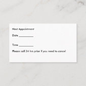 皮膚科医の名刺 予約カード (裏面)