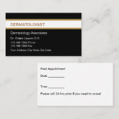 皮膚科医の名刺 予約カード (正面/裏面)