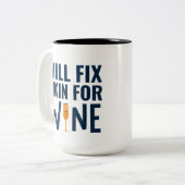 皮膚科医の引用文、ワインの皮をおもしろい固定する ツートーンマグカップ (正面左)