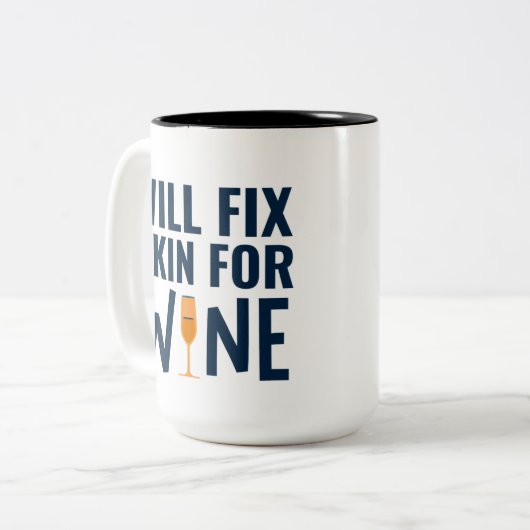 皮膚科医の引用文、ワインの皮をおもしろい固定する ツートーンマグカップ (正面左)