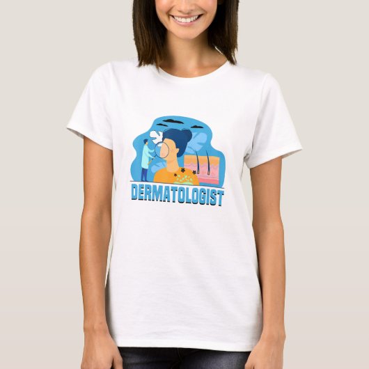 皮膚科医の皮膚毛及び爪、 ネイル医師の皮膚外科 Tシャツ (正面)