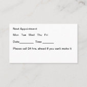 皮膚科医アポイントメント名刺 名刺 (裏面)