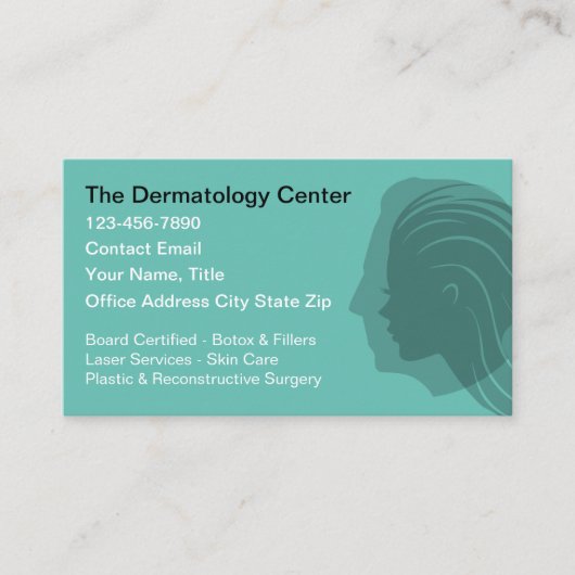 皮膚科医テーマ名刺 名刺 (正面)