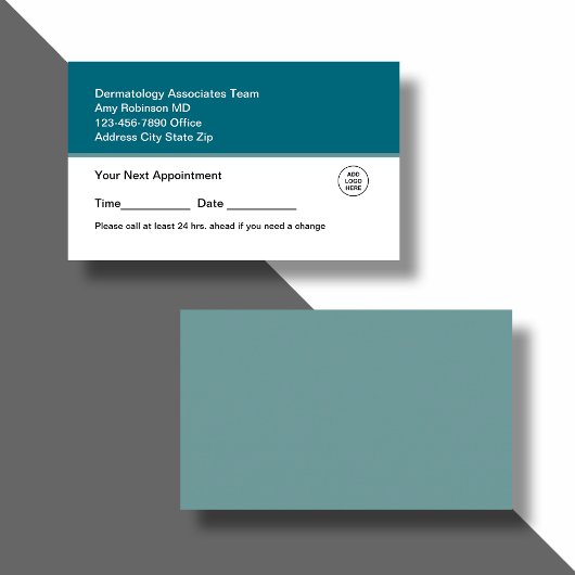 皮膚科医バルクアポイントメント名刺 予約カード