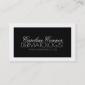 皮膚科医ブラック&ホワイトはっきりしたデザインカード 名刺 (正面)