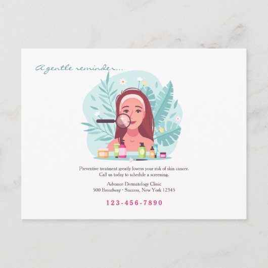皮膚科医用リマインダーはがき ポストカード (正面)