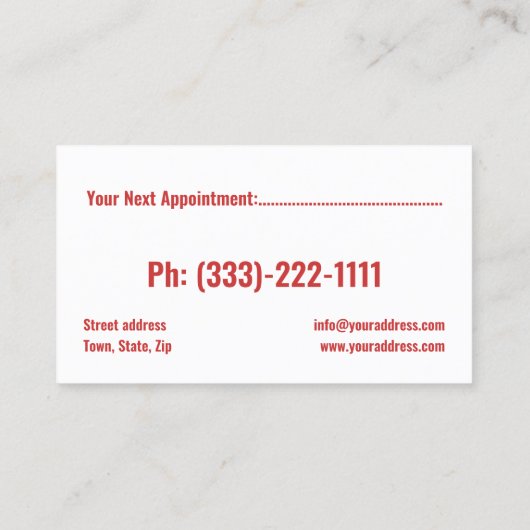 皮膚科医 – スキンレイヤー名刺 予約カード (裏面)