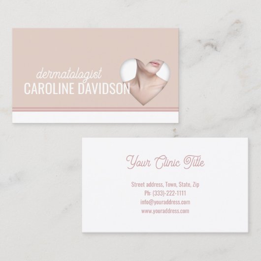 皮膚科医 – 皮膚科シンプル医ハートカード 名刺 (正面/裏面)