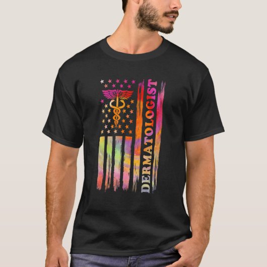 皮膚科医USフラッグ皮膚科DERMATOLOGIES_1 Tシャツ (正面)