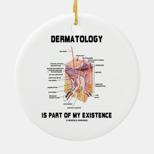 皮膚科学は僕の存在の一部だ セラミックオーナメント (裏面)