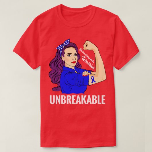 皮膚筋炎認識度DM戦士Unbreakable Tシャツ (デザイン正面)