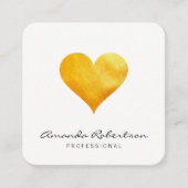 皮膚金ゴールドハート スクエア名刺 (正面)