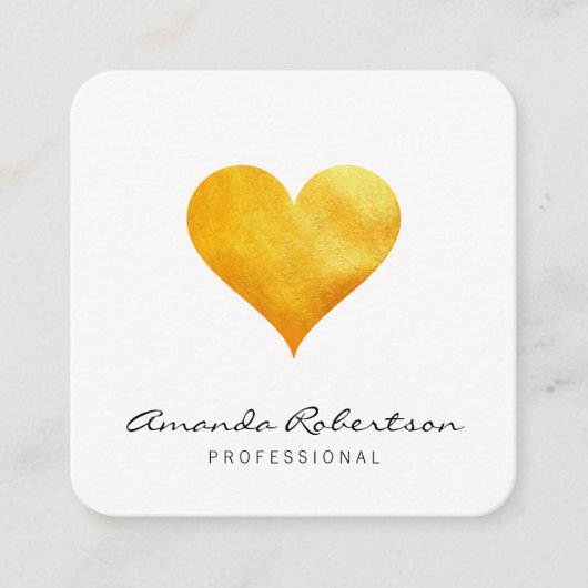 皮膚金ゴールドハート スクエア名刺 (正面)