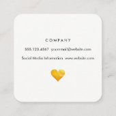 皮膚金ゴールドハート スクエア名刺 (裏面)