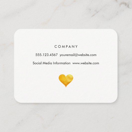 皮膚金ゴールドハート 名刺 (裏面)