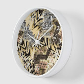 皮膚，ヒョウ，ヘビ 壁時計 (傾斜)