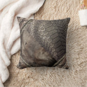 皮革プリント、ワニ付きプリント クッション (ブランケット)