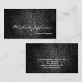 皮革効果電気技術者名刺 名刺 (正面/裏面)