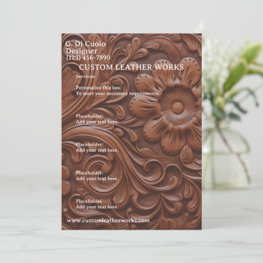 皮革細工 招待状 (スタンド正面)