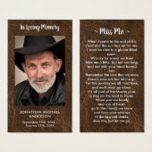 皮革葬式悔やみや弔慰記念祈りの言葉カード (正面&裏面)