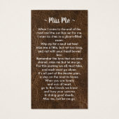 皮革葬式悔やみや弔慰記念祈りの言葉カード (裏面)