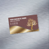 皮革金ゴールド木園芸造園芝 マグネット名刺 (インサイチュ)