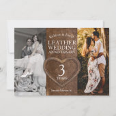 皮革3周年記念結婚ハートパーティー 招待状 (正面)