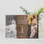 皮革3周年記念結婚ハートパーティー 招待状 (スタンド正面)