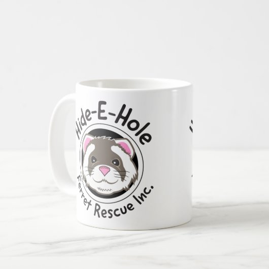 皮E穴のフェレットの救助のマグ コーヒーマグカップ (正面左)