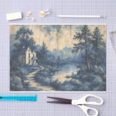 皺だらけの紙の美しい風景 薄葉紙 (クラフト)