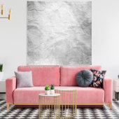 皺になった紙銀グレー灰色グレー白デジタルTEM キャンバスプリント (インサイチュ (リビング))