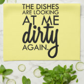 皿が私を見ている キッチンタオル (折り畳み)