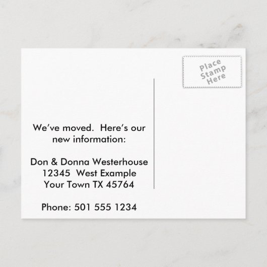 皿とアンテナ! – 住所おもしろいの変更 案内ポストカード (裏面)