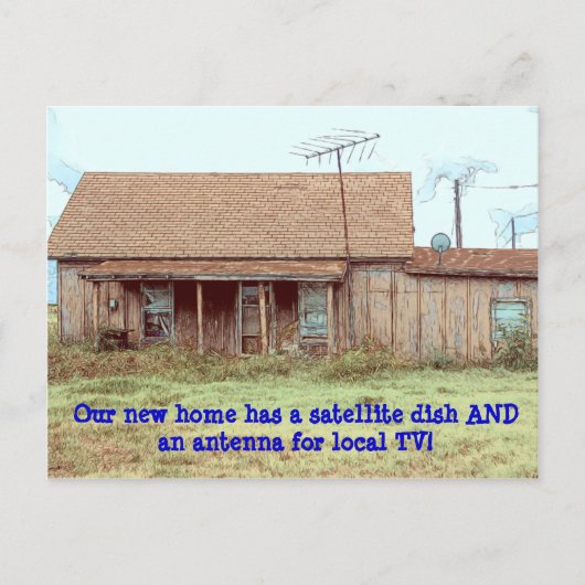 皿とアンテナ! – 住所おもしろいの変更 案内ポストカード (正面)