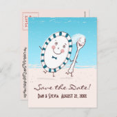 皿とスプーン日付を保存 案内ポストカード (正面/裏面)