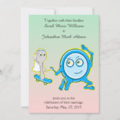 皿と走の遠くに結婚式招待状 招待状 (正面)