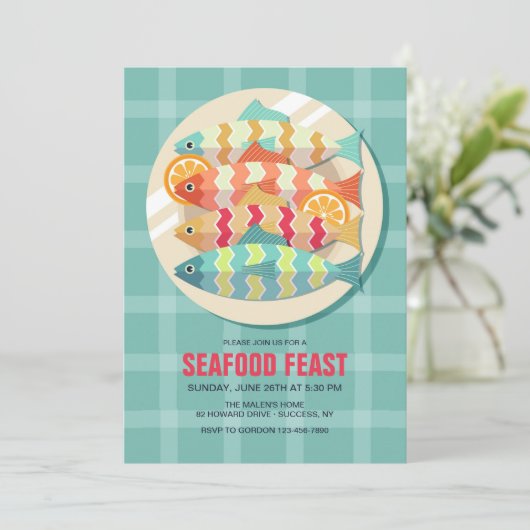 皿に盛った魚 招待状 (スタンド正面)