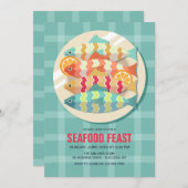 皿に盛った魚 招待状 (正面/裏面)