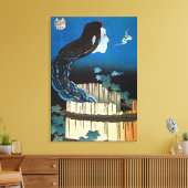 皿のお化け、北斎幽霊たち、北斎、浮世絵 キャンバスプリント (インサイチュ (リビング))