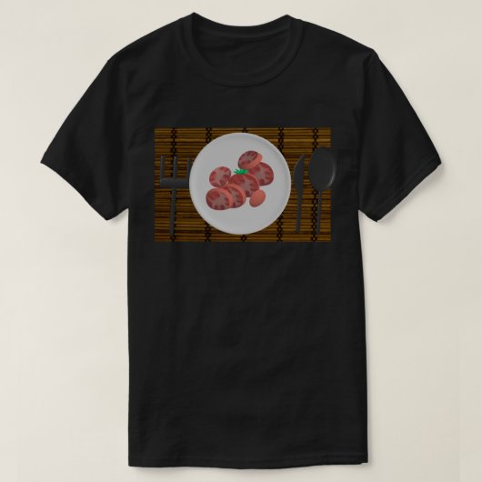皿の上のトマトTシャツ Tシャツ (デザイン正面)