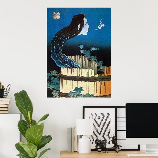 皿の幽霊,北斎皿の幽霊，北斎，浮世絵 ポスター (ホームオフィス)