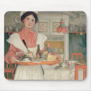 皿の朝食、1904年を運んでいるマルチナ マウスパッド