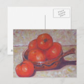 皿はがきに入れた赤トマト ポストカード (正面/裏面)