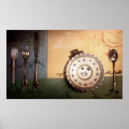 皿はスプーンと一緒に逃げてしまった ポスター (正面)