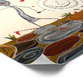 皿はスプーン走のプリントと ポスター (角)