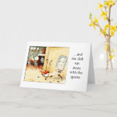 皿はスプーン、挨拶状との遠くにに広がっていました カード (黄色い花)