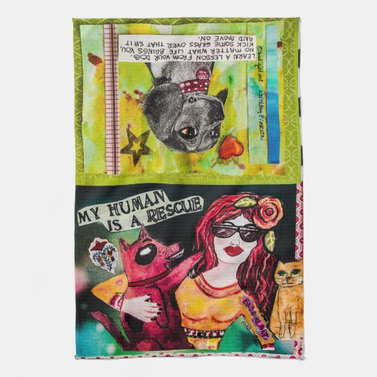 皿タオル犬 キッチンタオル (縦)